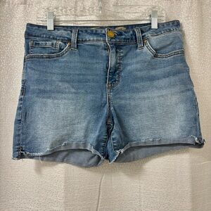 Seven Women's Light Blue Frayed Hem Denim
Jean Shorts Size 12 Everyday Y2K boho